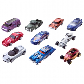 Hot Wheels - Pack de 10 vehículos, coches de juguete (modelos surtidos)