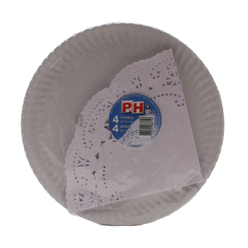 Plato cartón con Rodal papel P&H Blister 4 y 4 uds 27 y 35 cm