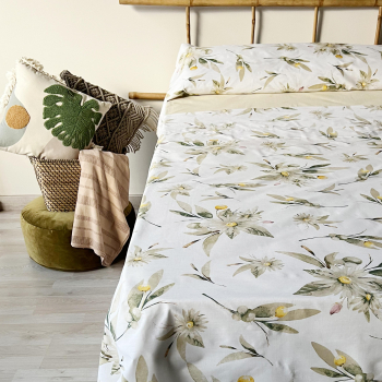 Juego de Sábanas 4 Piezas Estampadas ALO HOME Cama 150 cm Amarillo