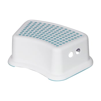 Escalón Alzador Infantil de 1 Peldaño 35x25x13cm TinySteps 7house, Blanco/Azul