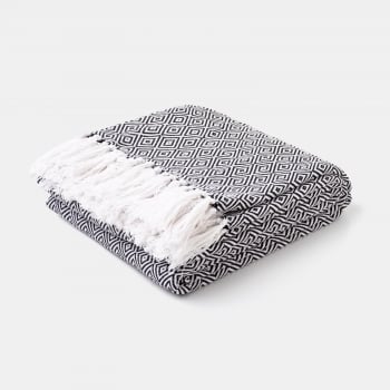 Colcha Multiusos Estampada Cama 90 cm TEX HOME Negro