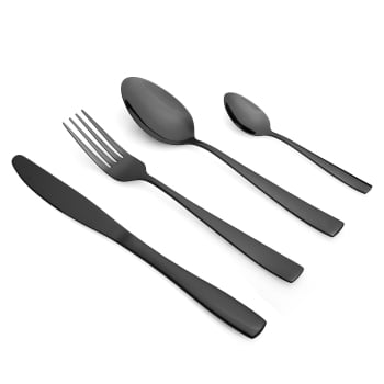 Cubertería de 24 piezas CARREFOUR HOME - Negro