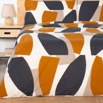 Funda Nórdica 3 Piezas de Algodón Cama 150 cm TEX HOME Demba Geom Marron