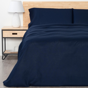Funda Nórdica 3 Piezas de Algodón Cama 150 cm TEX HOME BIO Gofrada Azul