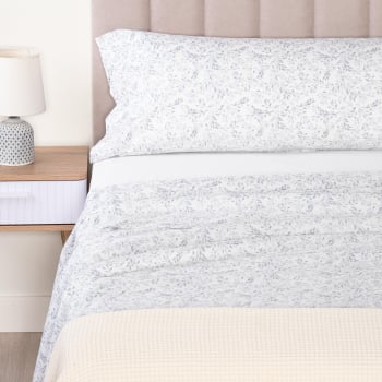 Funda Nórdica 3 Piezas de Algodón Estampada Cama 90 cm TEX HOME Livia Azul