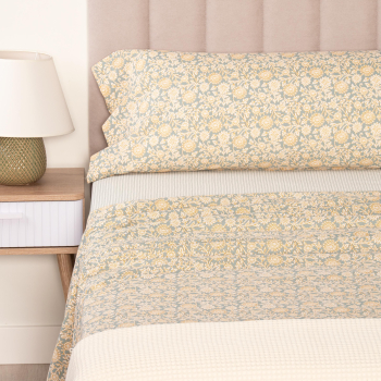 Juego de Sábanas de Algodón 3 Piezas Cama 90 cm TEX HOME Delhi Azul