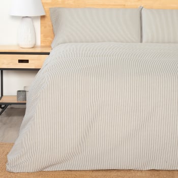 Juego Funda Nórdica 3 Piezas Cama 150 cm TEX HOME Fancy Olive Rayas Verde