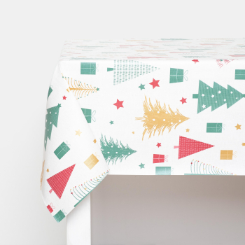 Mantel Hule Impermeable Estampado Navidad 140x140 cm Multicolor