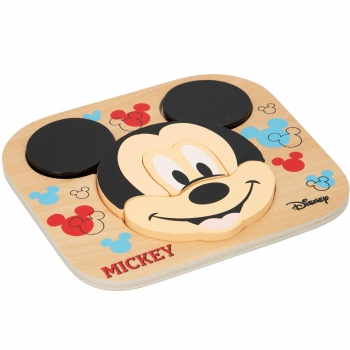 Woomax - Puzzle de Madera Mickey con 6 Piezas Disney Baby