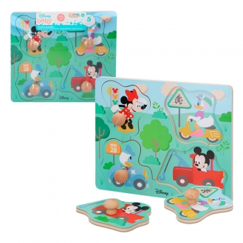 Woomax - Puzzle de Madera con Botones Mickey Disney Baby