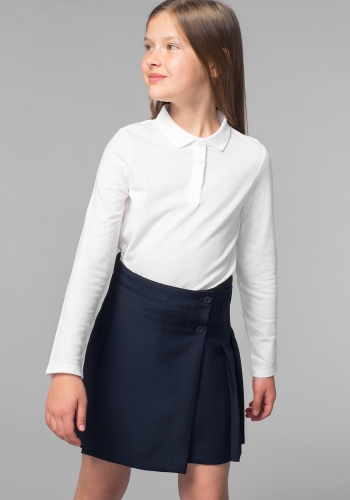 Polo manga larga para uniforme de Niña (Tallas 2 a 18 años) TEX