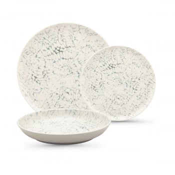 Vajilla en gres de 12 piezas LA MAISON Verdant