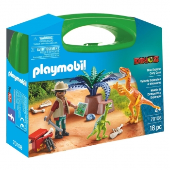 Playmobil - Maletín Grande Dinosaurios y Explorador