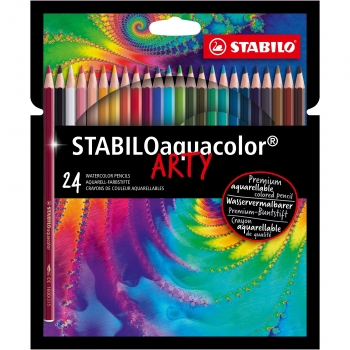Lápices de colores acuarelable STABILO Aquacolor ARTY Line 24 ud