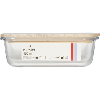 Hermético Rectangular de Vidrio 450 ml CARREFOUR HOME