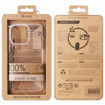 Funda Carcasa Recycletek para Apple iPhone 13 Pro Muvit - Transparente 