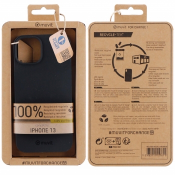 Funda Carcasa Recycletek para Apple iPhone 13 Muvit - Negra