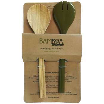 Cuchara-Tenedor Bambú BAMBOA -Verde