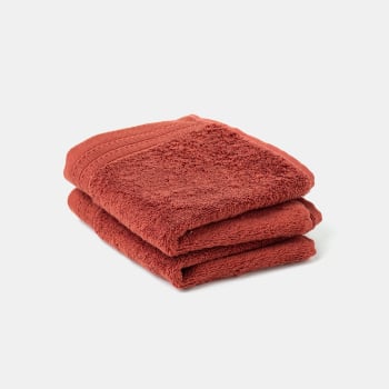 Pack 2 Toallas de Tocador de Algodón 50x30 cm TEX HOME Tex Responsable Bio Naranja
