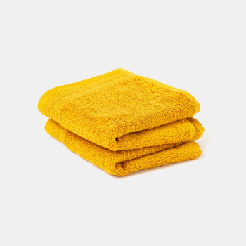 Pack 2 Toallas de Tocador de Algodón 50x30 cm TEX HOME Tex Responsable Bio Amarillo