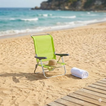 Silla Playa Baja Reclinable 5 Posiciones - Verde