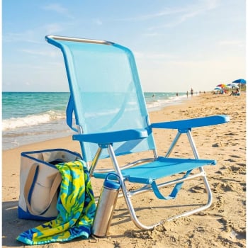 Silla Baja Reclinable 5 Posiciones New Beach - Azul