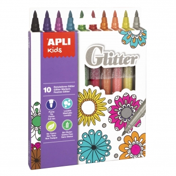 Rotuladores glitter Apli Kids colores surtido 10 uds