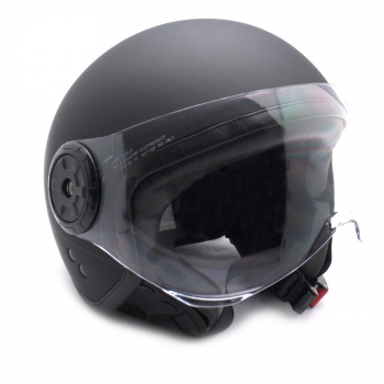 Casco Moto Jet Negro con Gafas Protectoras Integrada Talla M