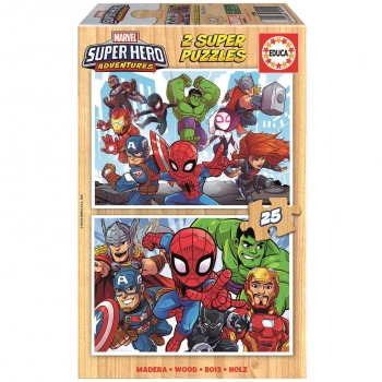 Puzzle Educa Marvel Super Heroe Adventures 2X25 Piezas