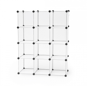 Cubo de ordenación con 12 huecos 95X32X126 cm - Blanco