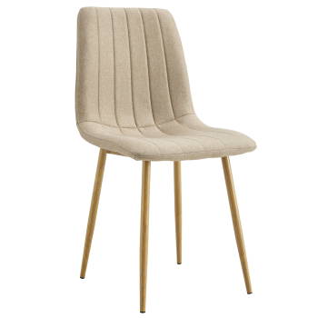 Set 4 Sillas de Comedor Tapizadas 44x55x87 cm ADEC Nails - Beige