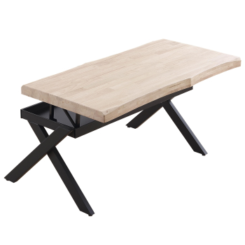 Mesa de Centro con Tapa Elevable de Madera de Roble 120x66x47 cm ADEC Xena