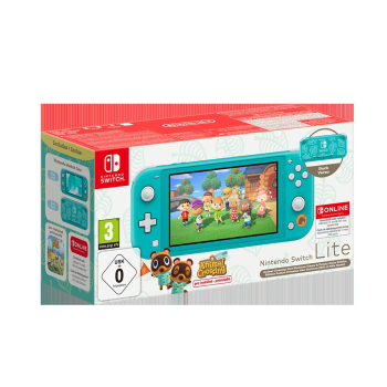 Consola Nintendo Switch Lite con Animal Crossing New Horizons y 12 meses NSO, Turquesa
