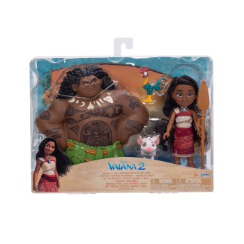 Disney Set de Vaiana, Maui, Pua y Heihei, Muñecas +3 años