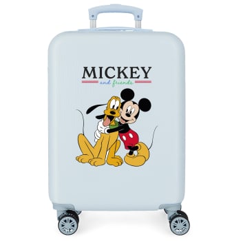 Maleta de Cabina Trolley Rígida 55x38x20 cm, 4 ruedas, Mickey&Pluto