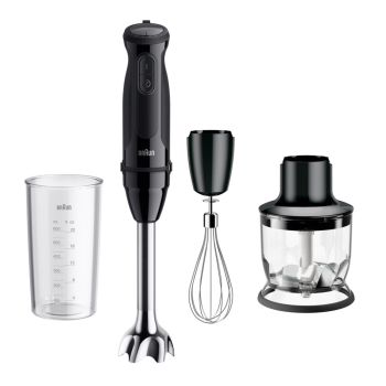 Batidora de Mano Braun MultiQuick 5 Pro MQ50202MBK, 1000 W, 0.6 L, 21 Velocidades - Negro