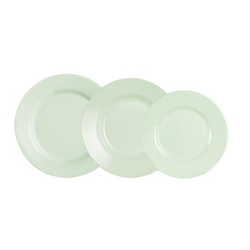 Vajilla de Vidrio Opal 18 piezas LUMINARC Plumi Paradise - Verde