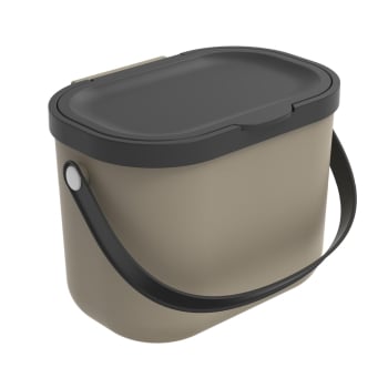Cubo con Tapa Basculante y Asa para Reciclaje de Polipropileno Reciclado 3 l - Taupe