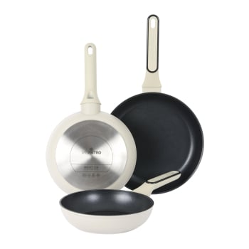 Set 3 Sartenes SANPIETRO Moonlight, Antiadherente, de Aluminio, Apto Inducción, 20-22-26 cm