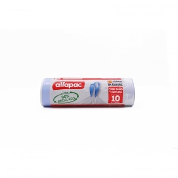 Bolsas de Basura Autocierre 80% reciclado 10L 15 ud ALFAPAC - Blanco