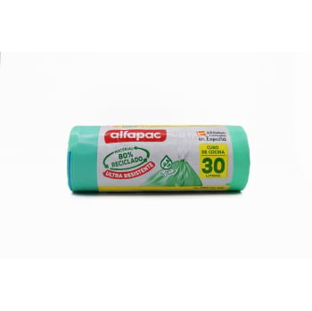 Bolsas de Basura Autocierre Antibacterias 30L 15 ud ALFAPAC - Verde