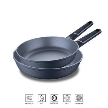 Set 2 Sartenes MASTERPRO Indigo, Antiadherente, de Aluminio Fundido, Apto Inducción,  20-24 cm 