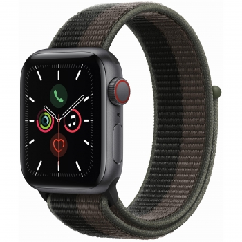 Apple Watch SE GPS + Cellular, 44mm Caja de aluminio en gris con Correa Loop deportiva Tornado/Gris