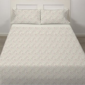 Juego de Sábanas Estampadas 4 Piezas Cama 150 cm TEX HOME Cora Beige