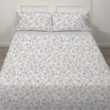 Juego de Sábanas Estampado 4 Piezas Cama 150 cm TEX HOME Estela Gris