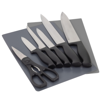 Pack 5 Cuchillos de Acero Inoxidable MORITZ&MORITZ con Tijeras y 2 Bases de Corte