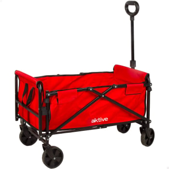Carro Playa Plegable 65x40x48/94 cm Aktive, Rojo