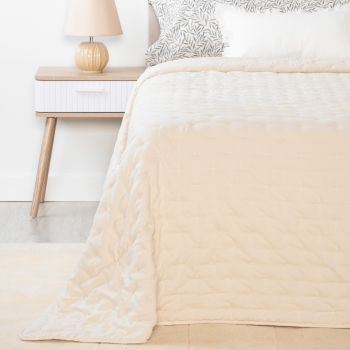 Colcha de Microfibra Cama 90 cm TEX HOME Beige
