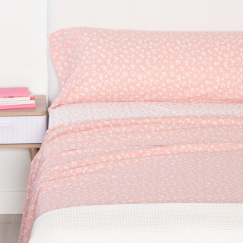 Juego de Sábanas 3 Piezas Cama 135 cm TEX BASIC Zoe Rosa