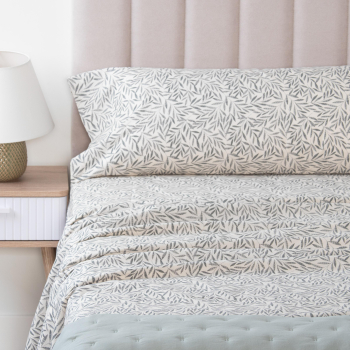 Juego de Sábanas 3 Piezas de Algodón Cama 105 cm TEX HOME Broceliande Verde 